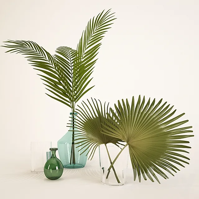 palm leaves in a vase 3DModel palm leaves in a vase 3DModel
