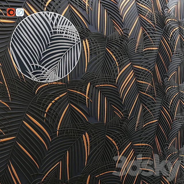 Palm Panel Decor 3DModel Palm Panel Decor 3DModel