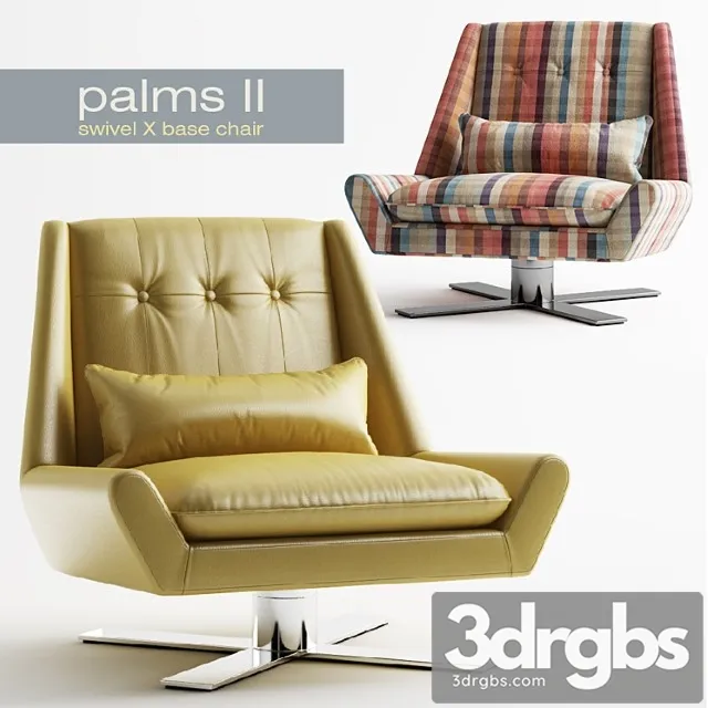 Palms ii – swivel x base chair 3D Model Download