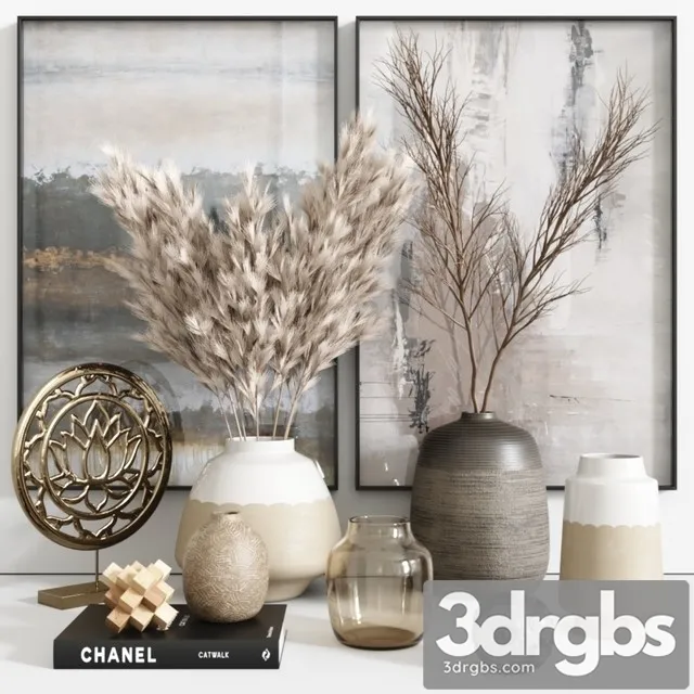 Pampa Grass Vase Decor Set 14 3D Model Download Pampa Grass Vase Decor Set 14 3D Model Download