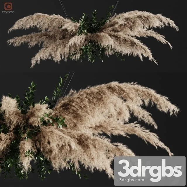 Pampas Grass Chandelier 01 3D Model Download