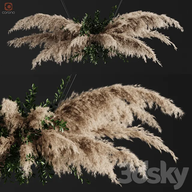 Pampas grass chandelier 01 3DModel Pampas grass chandelier 01 3DModel