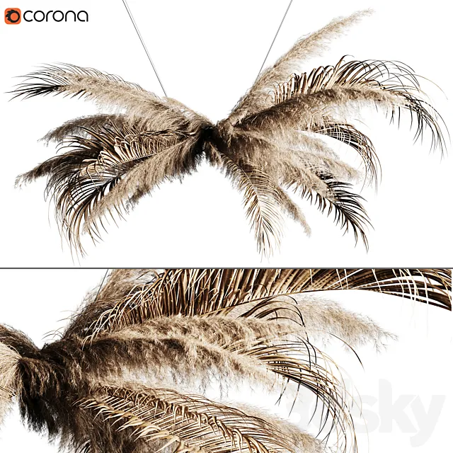 Pampas grass chandelier 02 3DModel