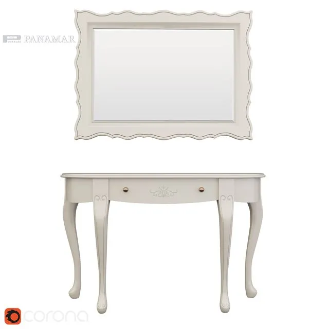 Panamar console and mirror (2) 3D Model Panamar console and mirror (2) 3D Model