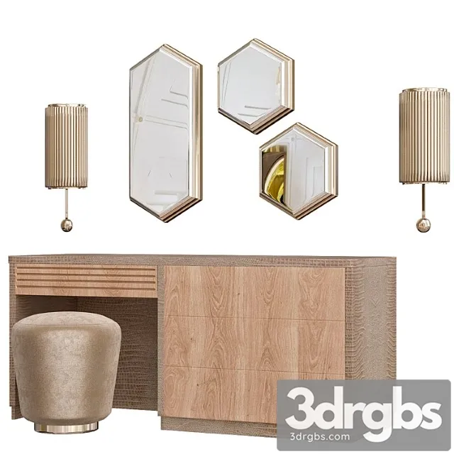 Pandora upholstered pouf by caroti 2 3D Model Download