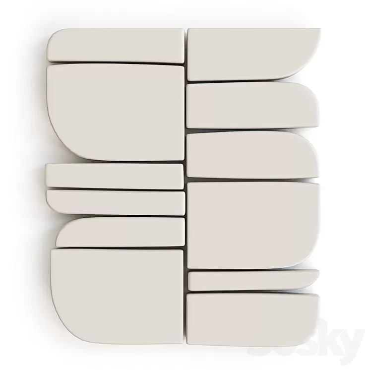 Panel Andrew Zimmerman Harmonia White 3D Model Free Download