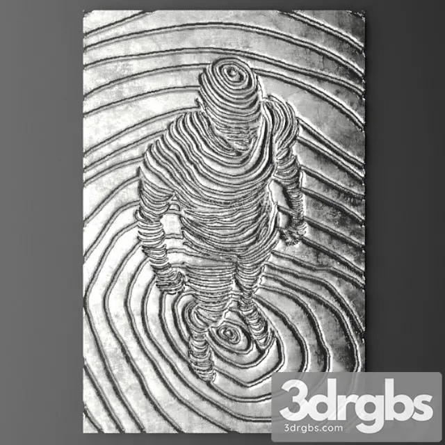 Panel Decor For The Wall Picture Lux Lukhuri Decor Art Modern Art Abstraction Man 3D Model Download