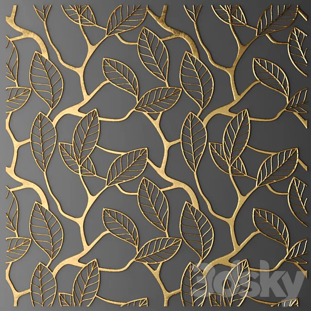 Panel. Lattice. panel. pattern. art. abstraction. decorative. interior. wall decor. gold. luxury. leaf 3DModel Panel. Lattice. panel. pattern. art. abstraction. decorative. interior. wall decor. gold. luxury. leaf 3DModel