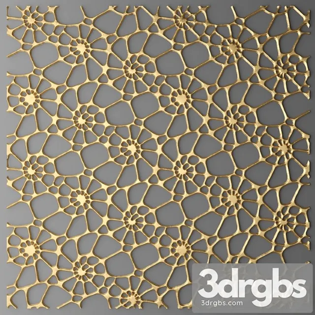 Panel Lattice Panel Pattern Art Abstraction Decorative Interior Wall Decor Luxury Gold 2 3D Model Download