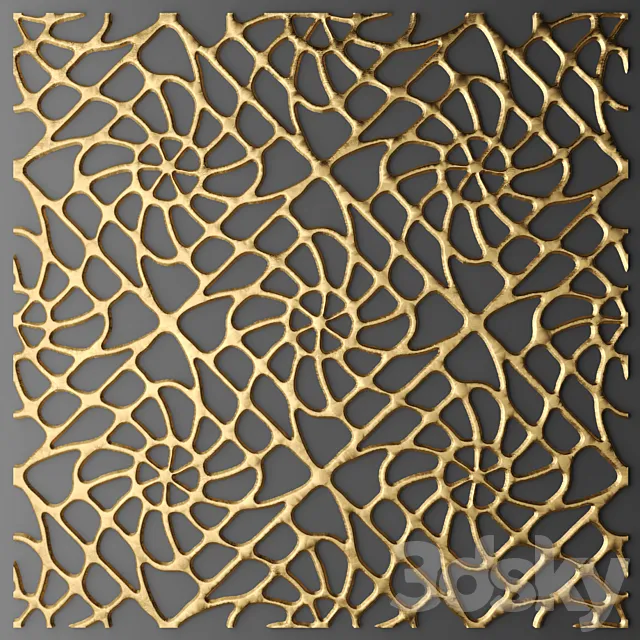 Panel. lattice. perforation. luxury. gold. wall decor 3DModel Panel. lattice. perforation. luxury. gold. wall decor 3DModel
