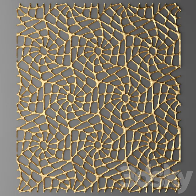 Panel lattice web wall decor luxury gold 3D Model Panel lattice web wall decor luxury gold 3D Model