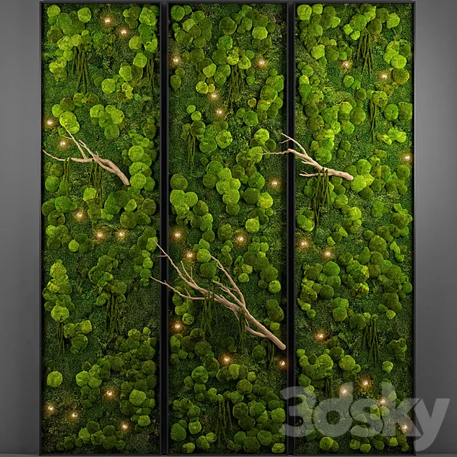panel moss wall 3D Model panel moss wall 3D Model