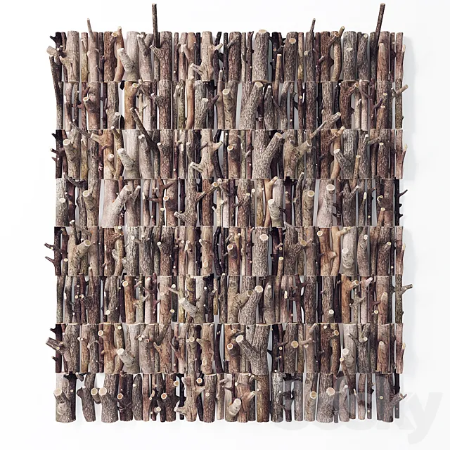 Panel of firewood _ Panel firewood 3D Model Panel of firewood _ Panel firewood 3D Model