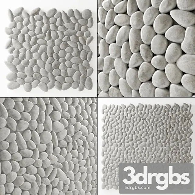 Panel pebble smooth tile bathroom 3D Model Download