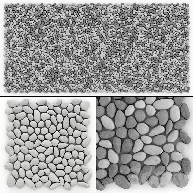 Panel pebble smooth Tile Bathroom n2 / Pebble panel for bathroom n2 3D Model Panel pebble smooth Tile Bathroom n2 / Pebble panel for bathroom n2 3D Model