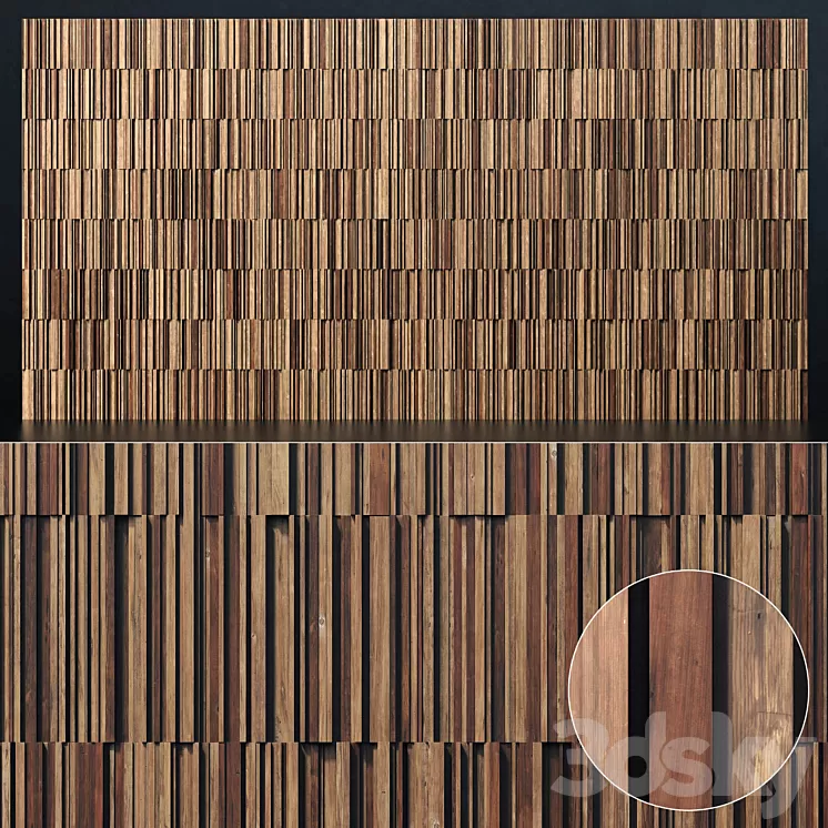 Panel rail line wood n1 / Panel from long strips wood number 1 3D Model Panel rail line wood n1 / Panel from long strips wood number 1 3D Model