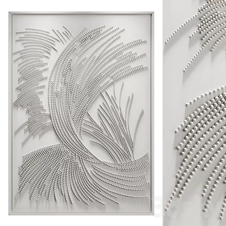 Panel WHITE FLAME 3D Model Free Download