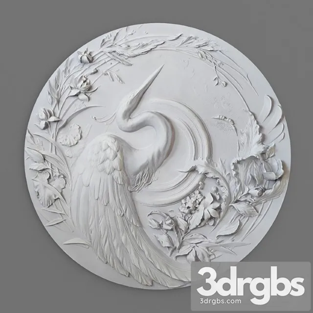Panel with a heron bas-relief Panel with a heron bas-relief