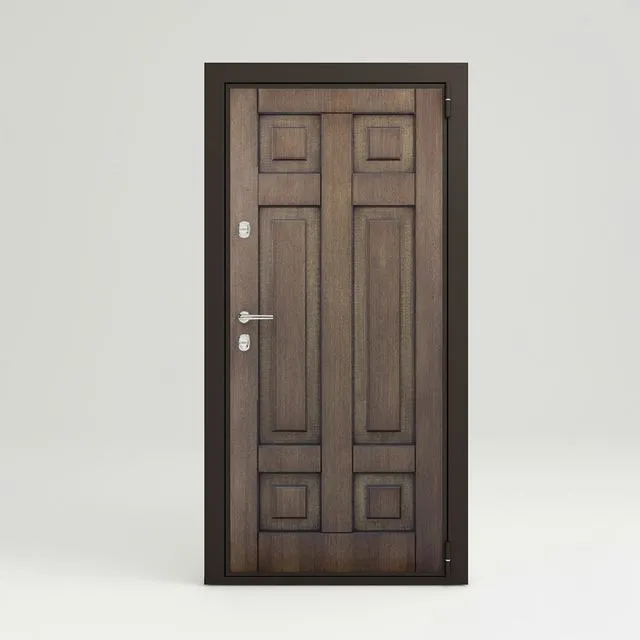 Paneled door entrance 3D Model