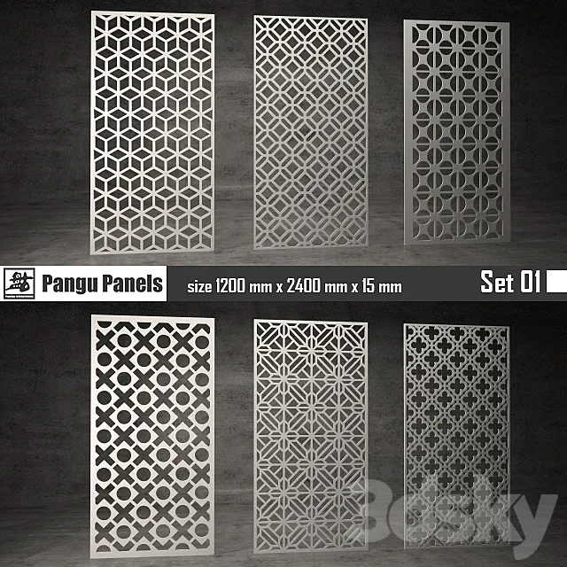 Pangu Panels Set 01 3D Model Pangu Panels Set 01 3D Model