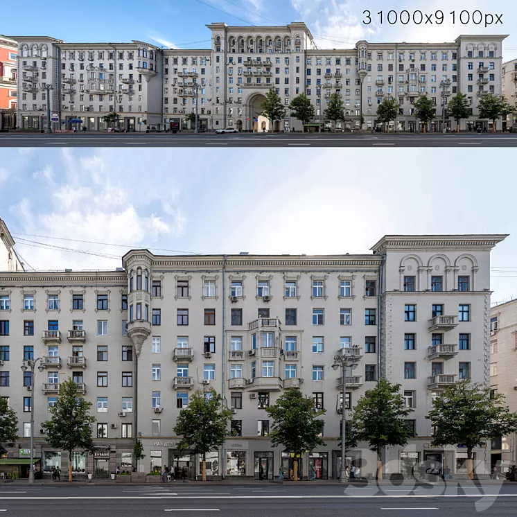 Panorama from Tverskaya street 3D Model Free Download Panorama from Tverskaya street 3D Model Free Download