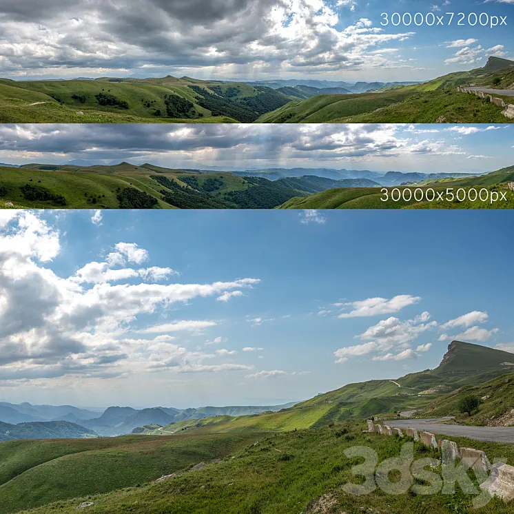 Panorama with mountains. 2 pcs. 30k 3D Model Free Download Panorama with mountains. 2 pcs. 30k 3D Model Free Download