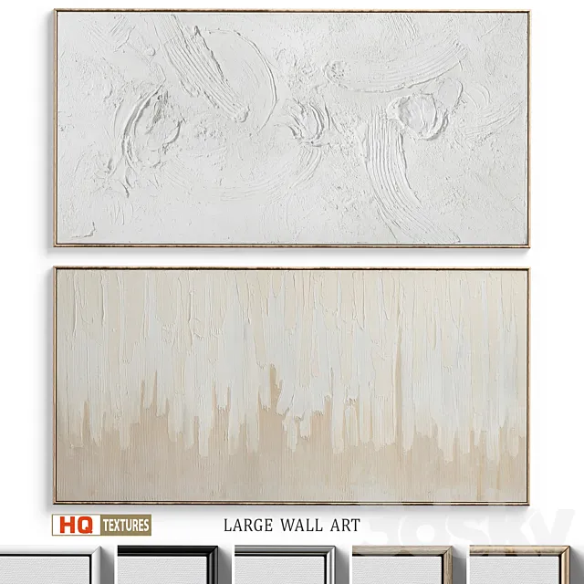 Panoramic Abstract Plaster Wall Art C-337 3D Model