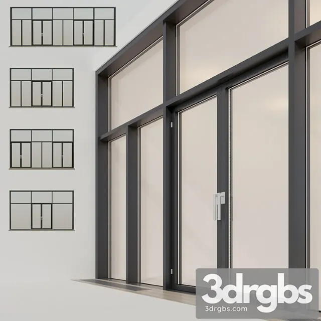 Panoramic glazing. stained glass window 20 3D Model Download