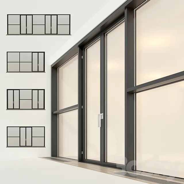 Panoramic glazing. Stained glass window 24 3D Model