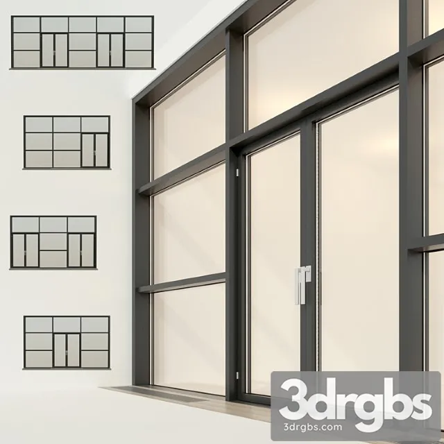 Panoramic glazing. stained glass window 25 3D Model Download