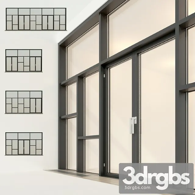 Panoramic glazing. stained glass window 26 3D Model Download