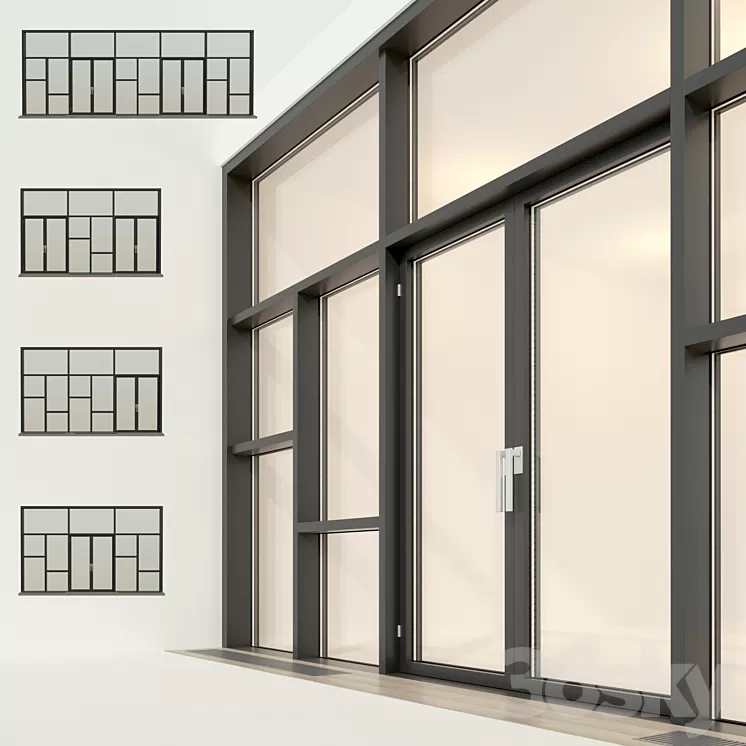 Panoramic glazing. Stained glass window 26 3D Model