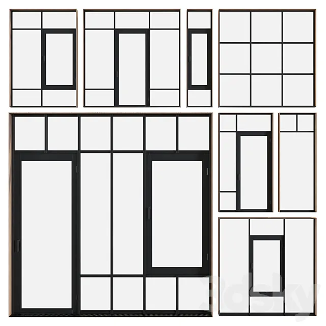 Panoramic glazing windows 007 3D Model Panoramic glazing windows 007 3D Model