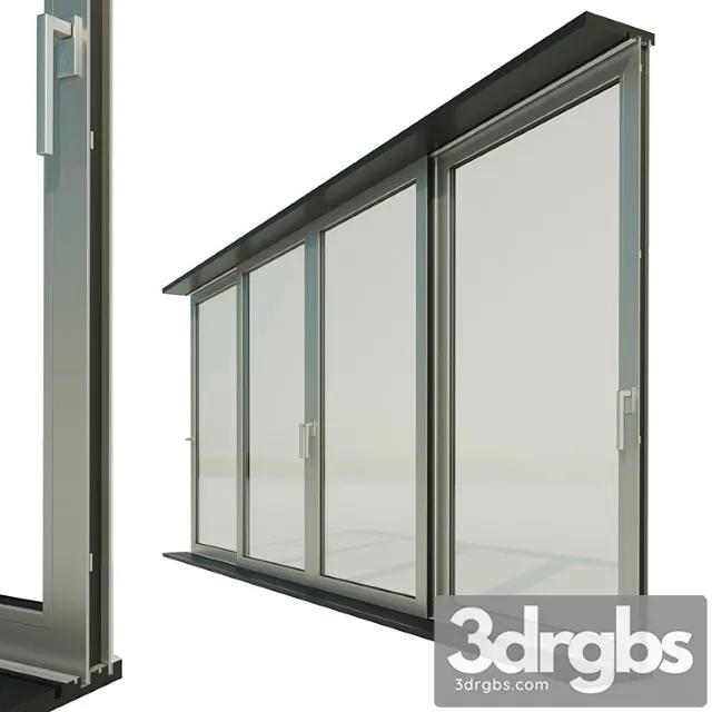 Panoramic sliding system window door 3D Model Download