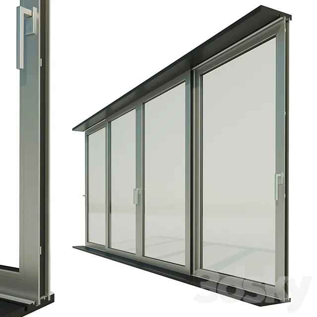 Panoramic sliding system Window Door 3D Model