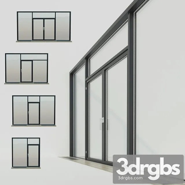 Panoramic windows. stained glass.5 3D Model Download