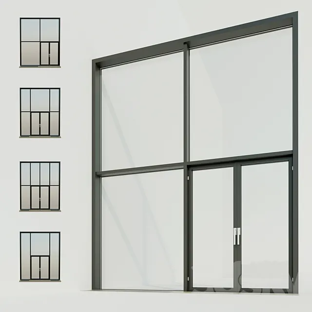 Panoramic windows. Stained Glass.6 3DModel