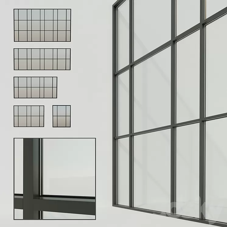 Panoramic windows. Stained glass window 7 3D Model