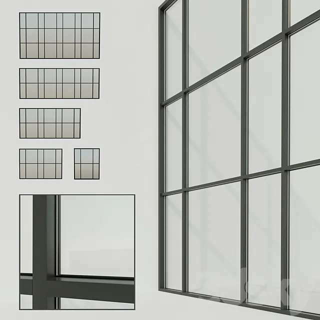 Panoramic windows. Stained glass window 7 3DModel