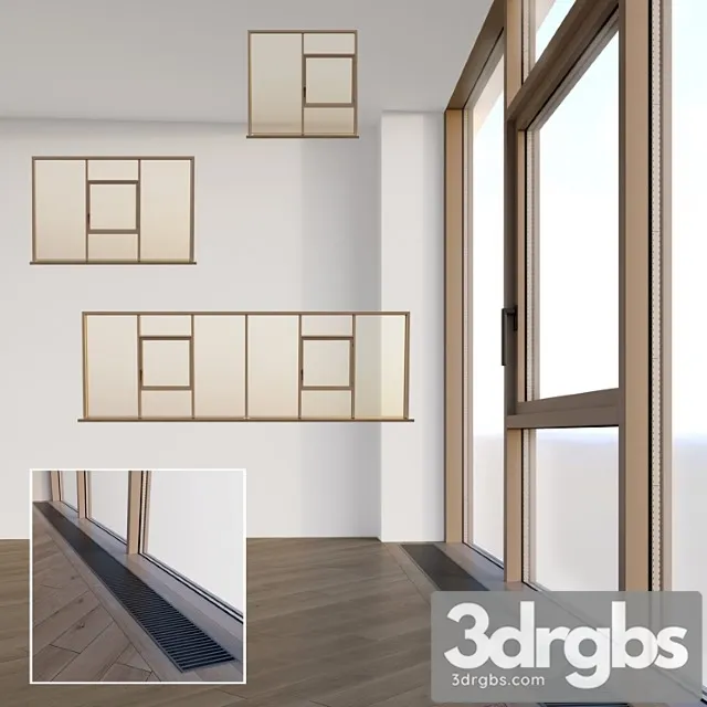 Panoramic Windows Stained Glass Window Four 3D Model Download