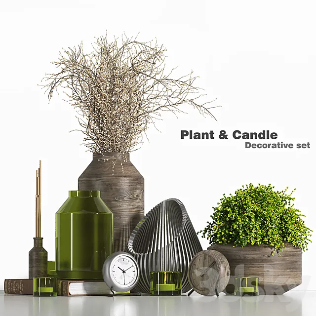 pant _ & _ candle_Decorative_set 3D Model