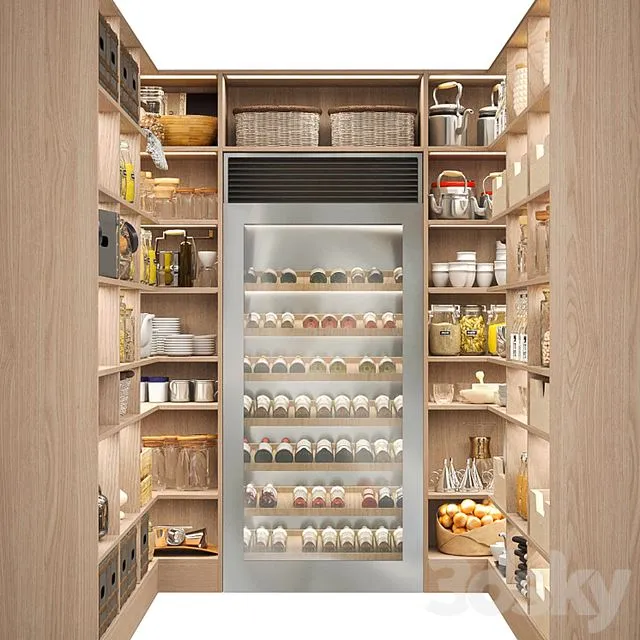 Pantry with spices kitchen utensils 3D Model Pantry with spices kitchen utensils 3D Model