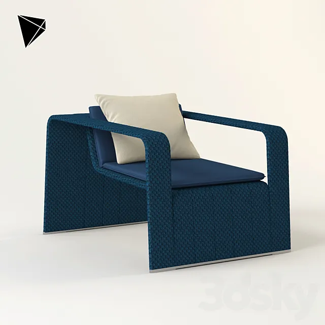 Paola Lenti Frame Arm Chair 3D Model Paola Lenti Frame Arm Chair 3D Model