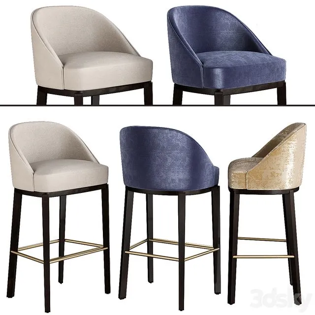 Paolo castelli bar stool 3D Model