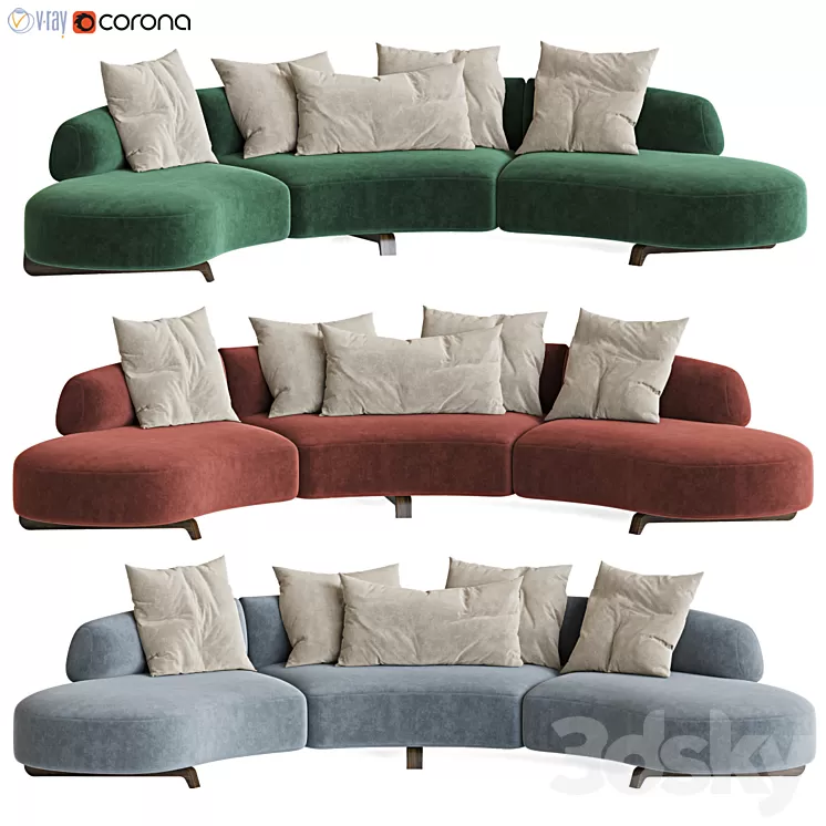 Paolo Castelli Vao Curved Sofa 3D Model