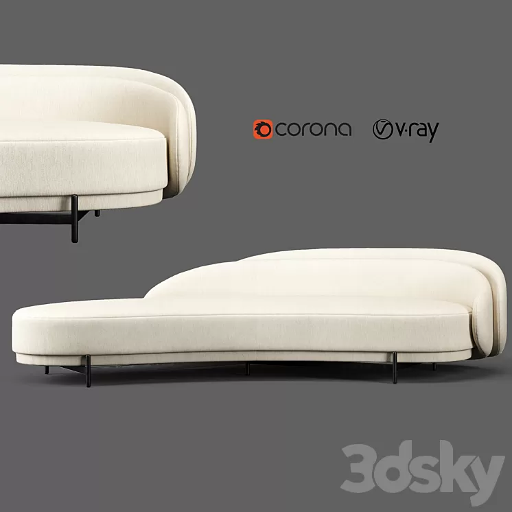 PAOLO FERRARI Layered Back Sofa 3D Model
