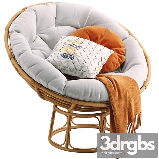 Papasan Armchair Scandinavian 3D Model Download