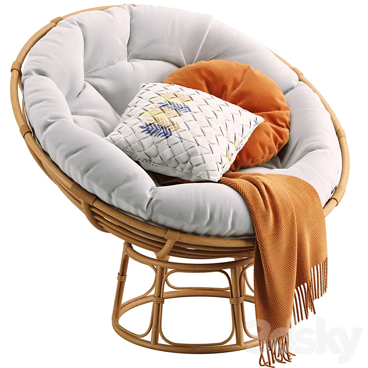 Papasan armchair scandinavian 3D Model Free Download