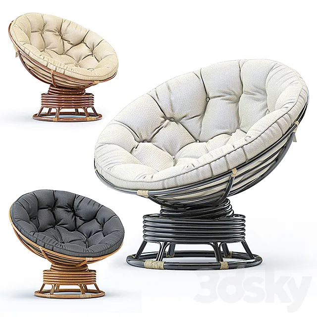 Papasan rocking chair 3D Model Papasan rocking chair 3D Model
