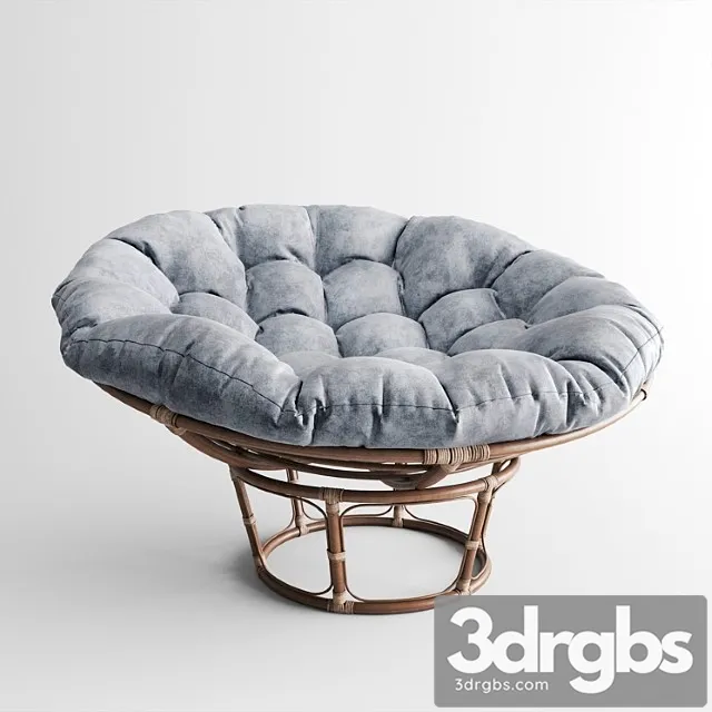 Papasan taupe chair 3D Model Download